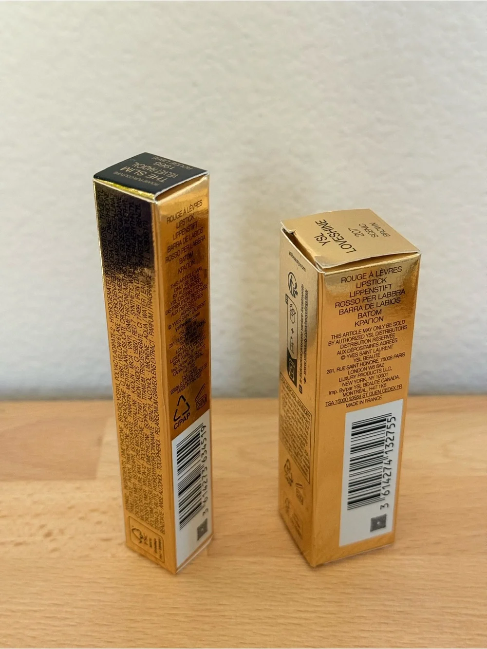 YSL Velvet & Loveshine Lipstick Duo - Red & Brown Shades (1966 + Loveshine 207)